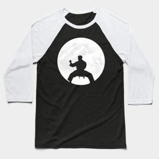 Karate Practitioner in Fullmoon Baseball T-Shirt